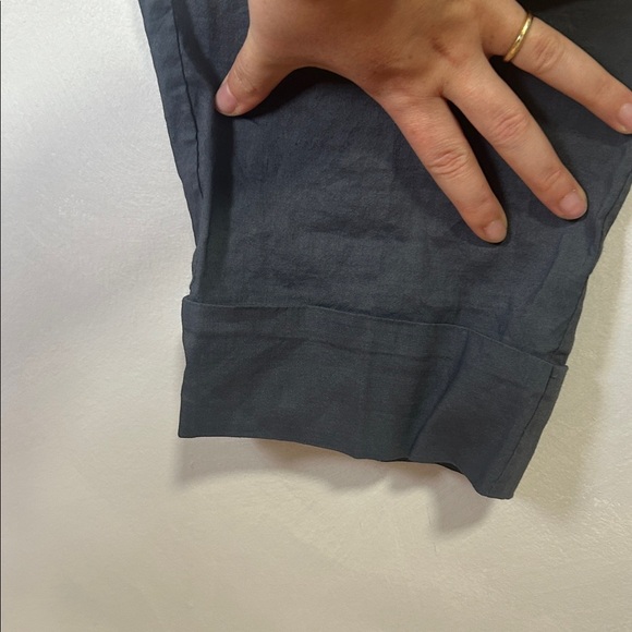 Eileen Fisher Linen Viscose Side Zip Pants ankle cuffed tapered size XL grey - Picture 3 of 7
